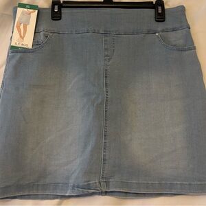 Gray and Blue Mini Pencil Skirt for Casual Work